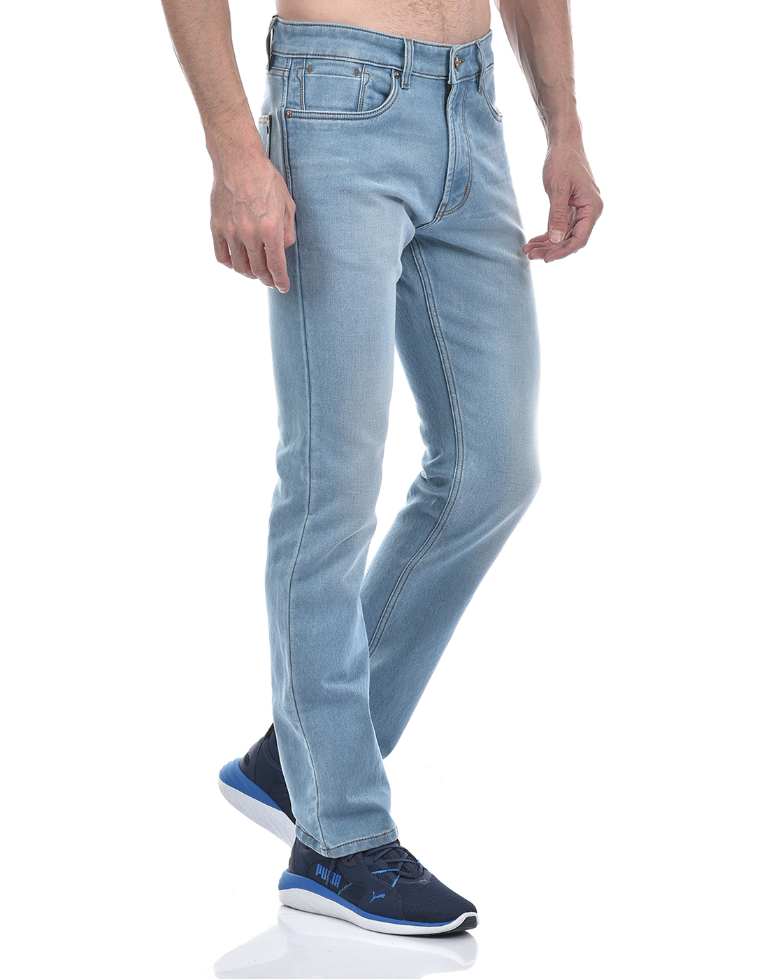 Numero Uno Men Solid Light Blue Jeans